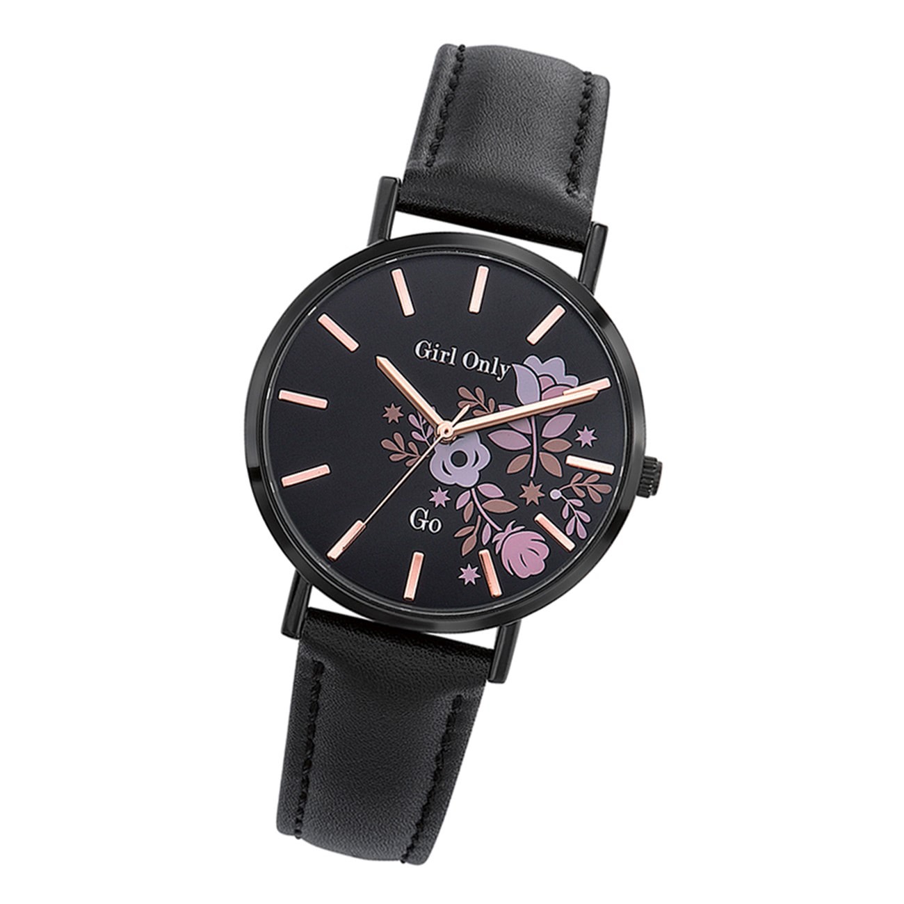 Girl Only GO Damenuhr Analog Quarzuhr mit Lederarmband schwarz UGO699008