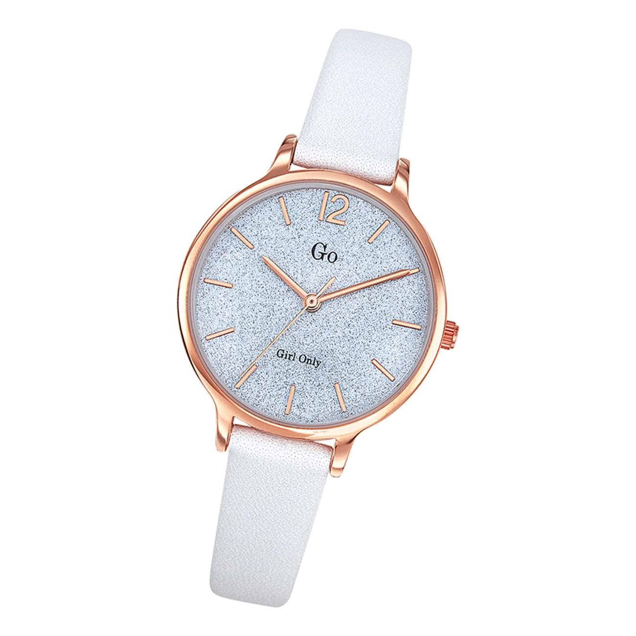 Girl Only GO Damenuhr Analog Quarzuhr mit Lederarmband weiß UGO699210