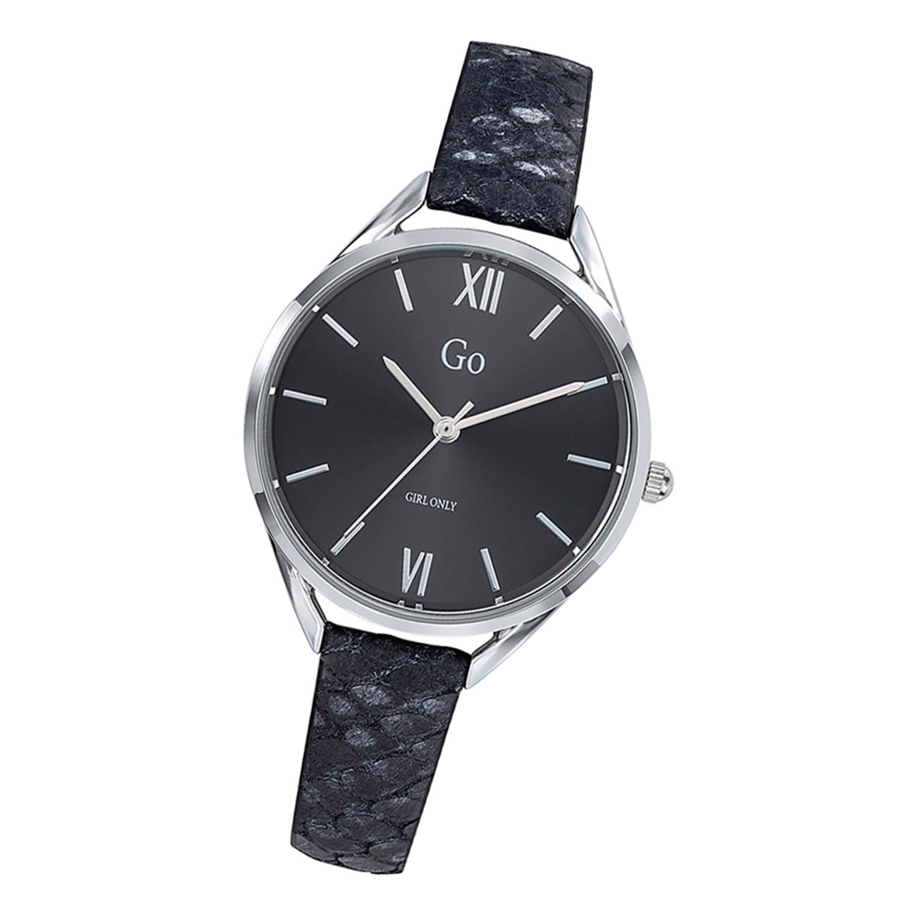 Girl Only GO Damenuhr Analog Quarzuhr mit Lederarmband schwarz grau UGO699270