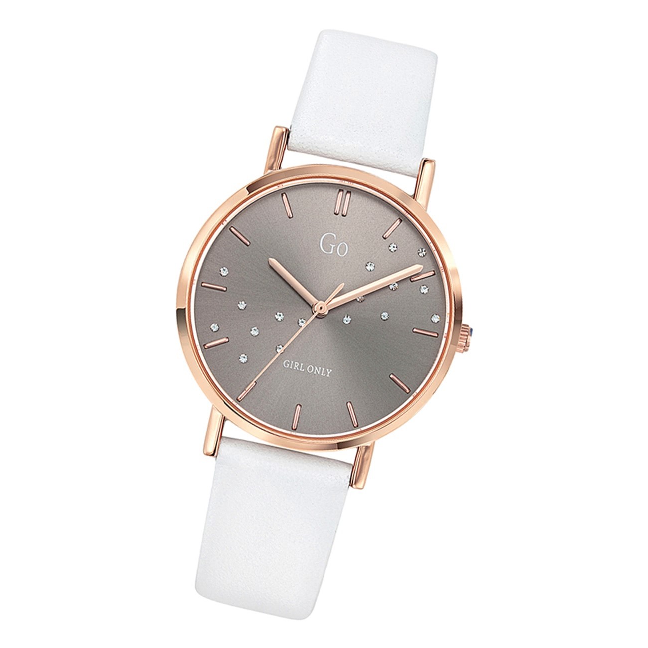 Girl Only GO Damenuhr Analog Quarzuhr mit Lederarmband weiß UGO699302