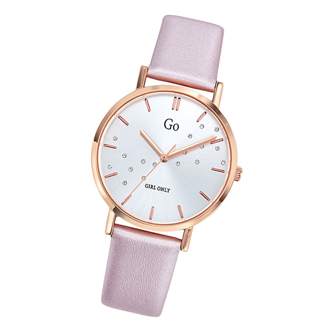 Girl Only GO Damenuhr Analog Quarzuhr mit Lederarmband rosa UGO699303