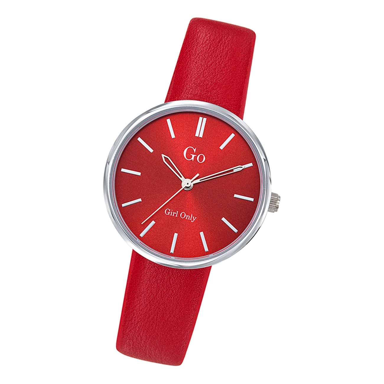 Girl Only Damen Armbanduhr GO 699315 Analog Quarz Uhr Leder rot UGO699315