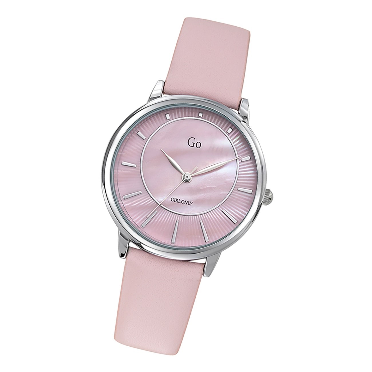 Girl Only Damen Armbanduhr GO 699320 Analog Quarz Uhr Leder rosa UGO699320