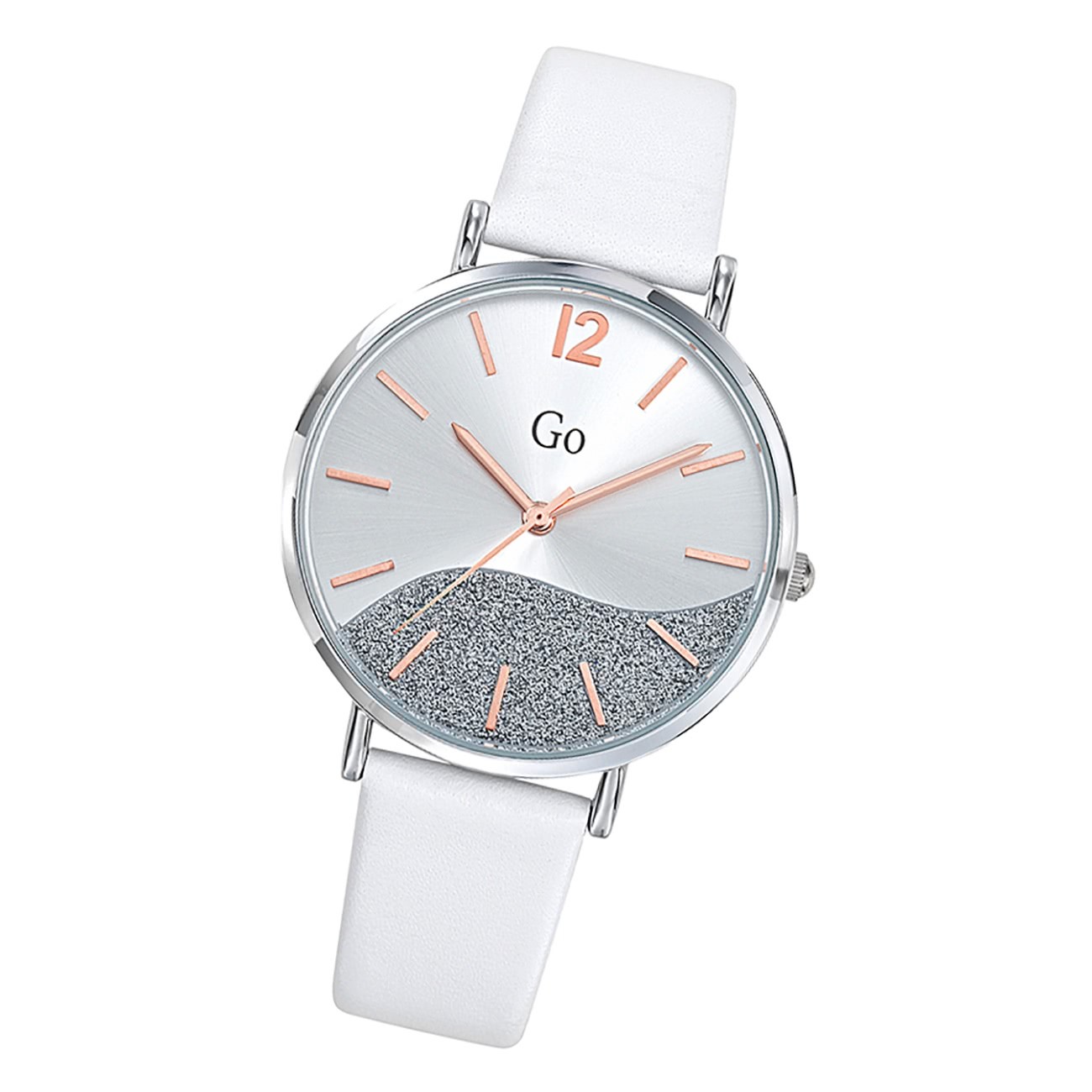 Girl Only GO Damenuhr Analog Quarzuhr mit Lederarmband weiß UGO699326