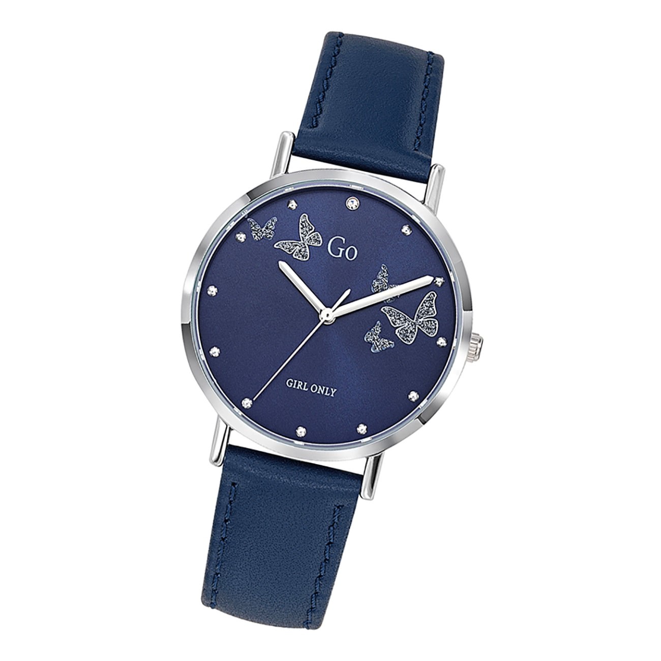 Girl Only GO Damenuhr Analog Quarzuhr mit Lederarmband blau UGO699348