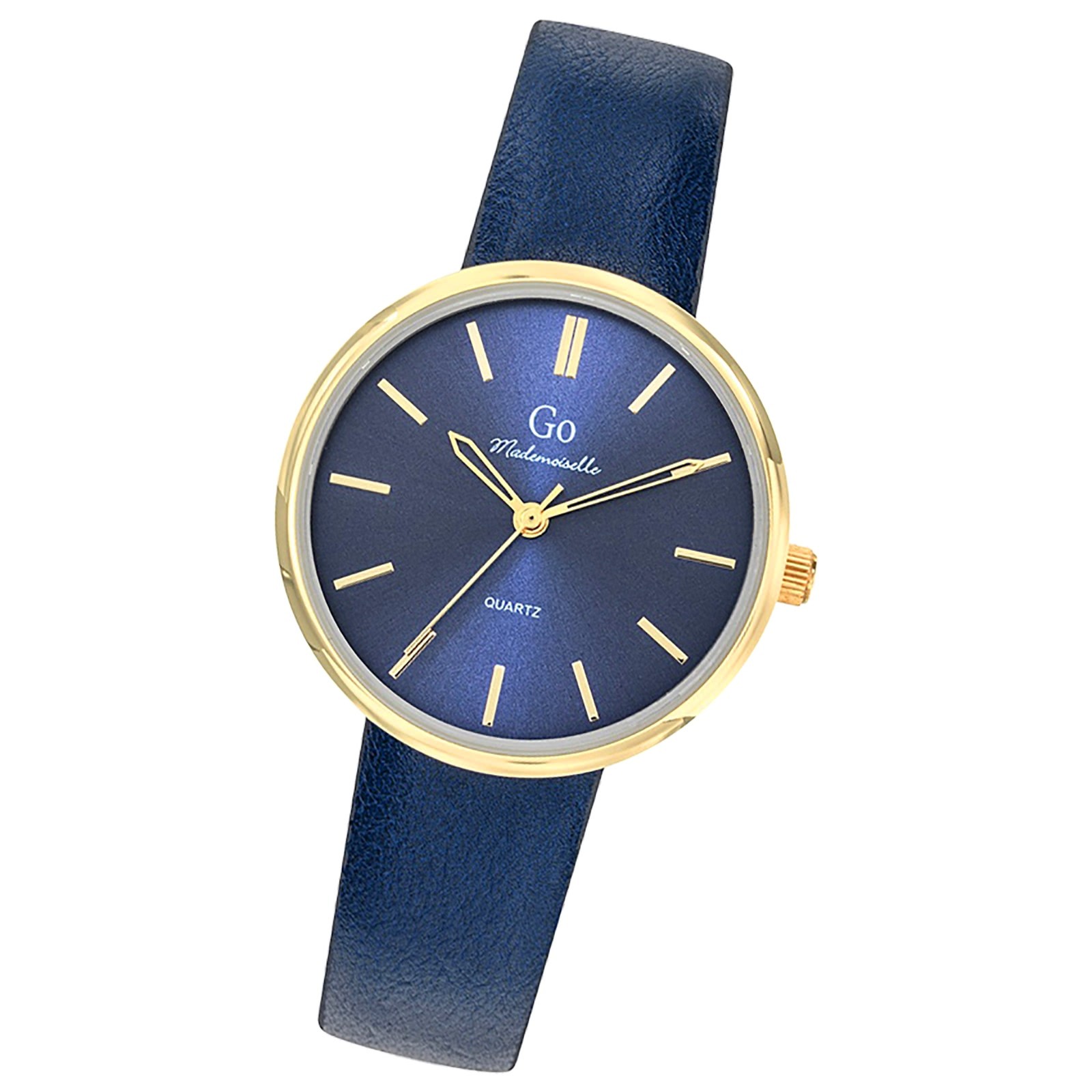 Girl Only GO Damen Armbanduhr Mademoiselle Quarz-Uhr Leder dunkelblau UGO699518