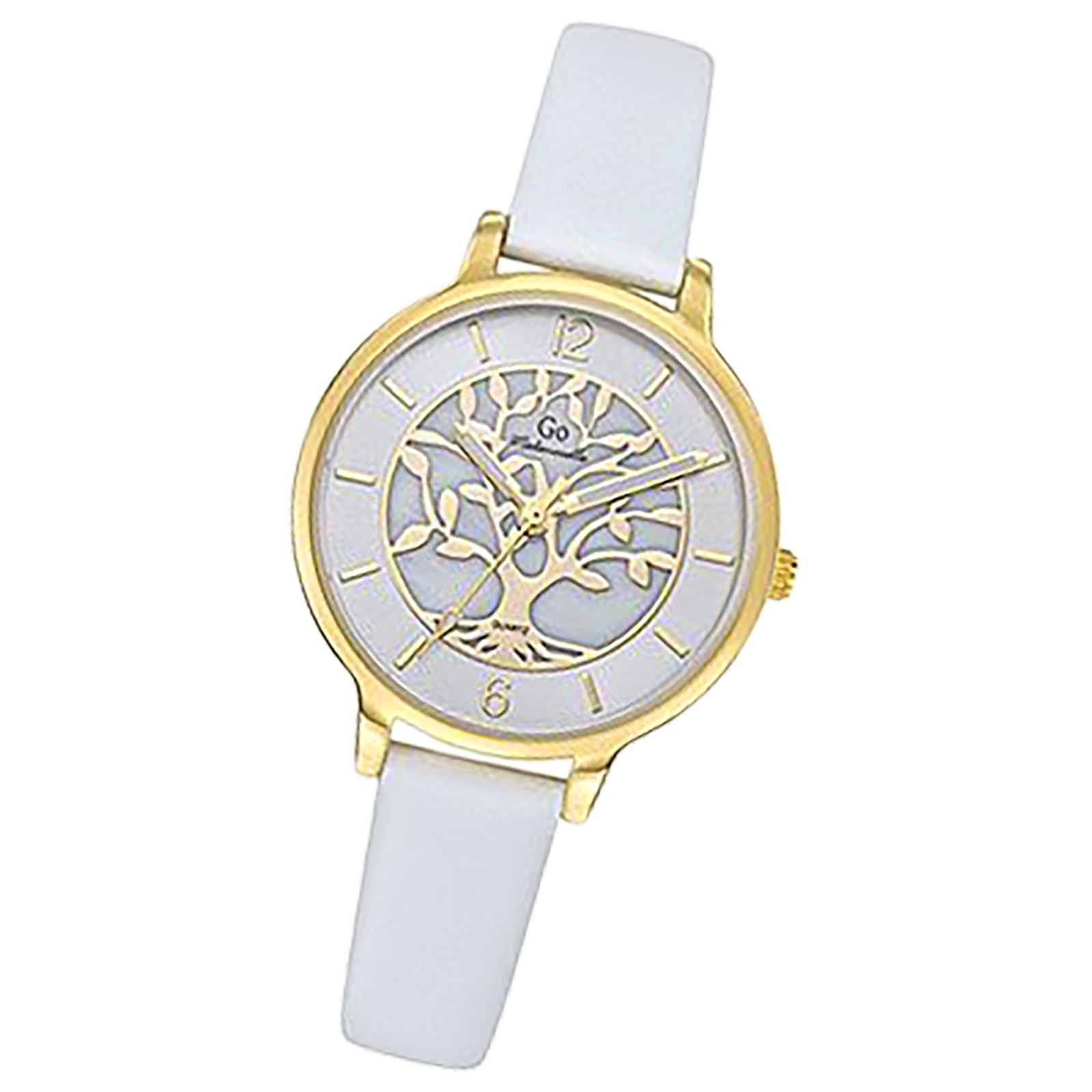 Girl Only GO Damen Armbanduhr Mademoiselle Quarz-Uhr Leder weiß UGO699524