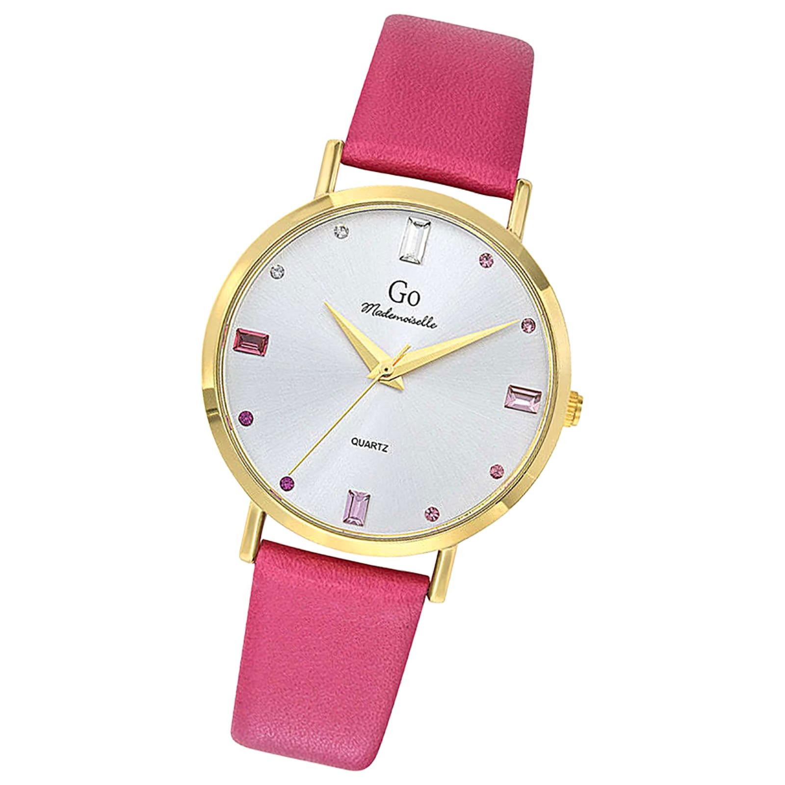Girl Only GO Damen Armbanduhr Mademoiselle Quarz-Uhr Leder pink UGO699538
