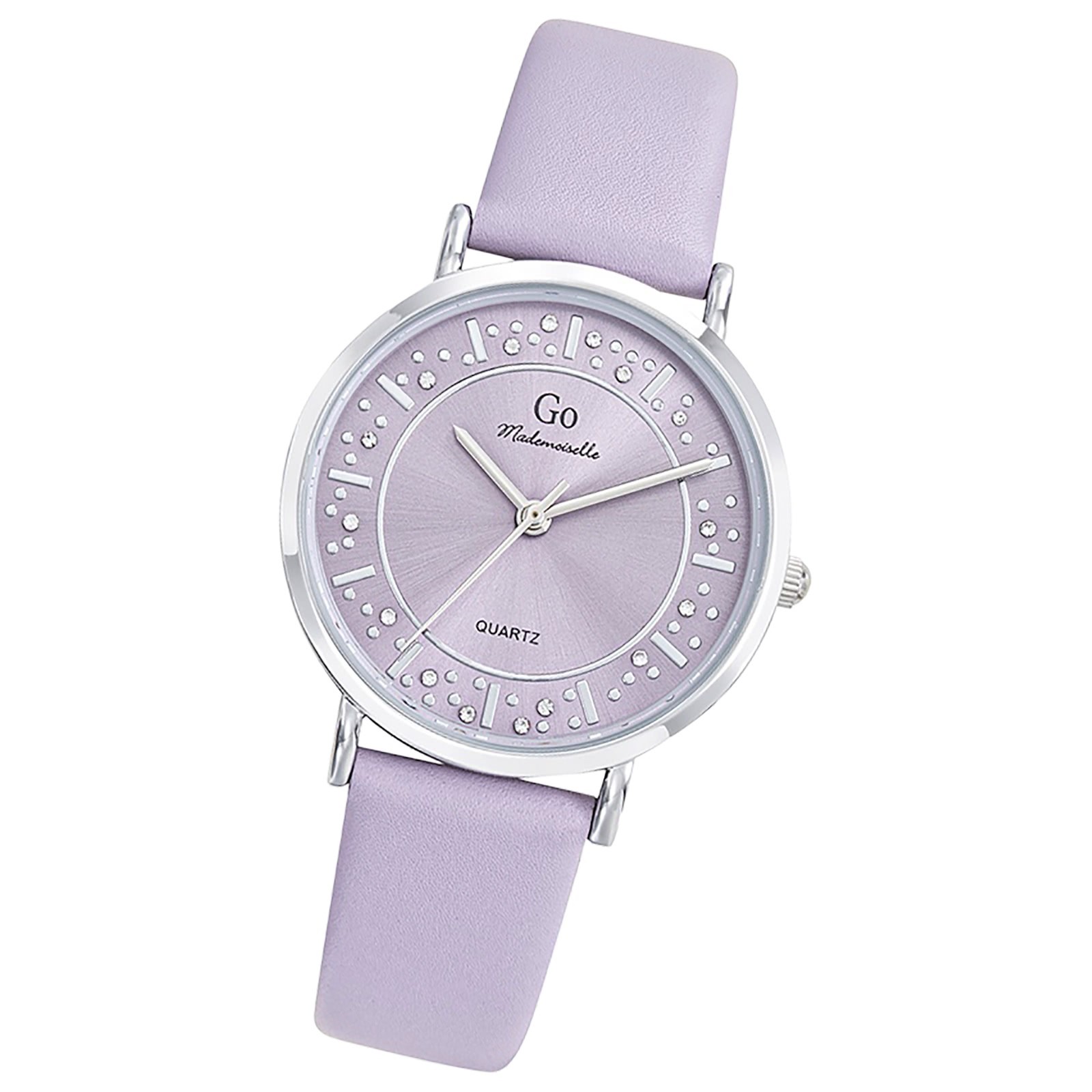 Girl Only GO Damen Armbanduhr Mademoiselle Quarz-Uhr Leder lila UGO699543