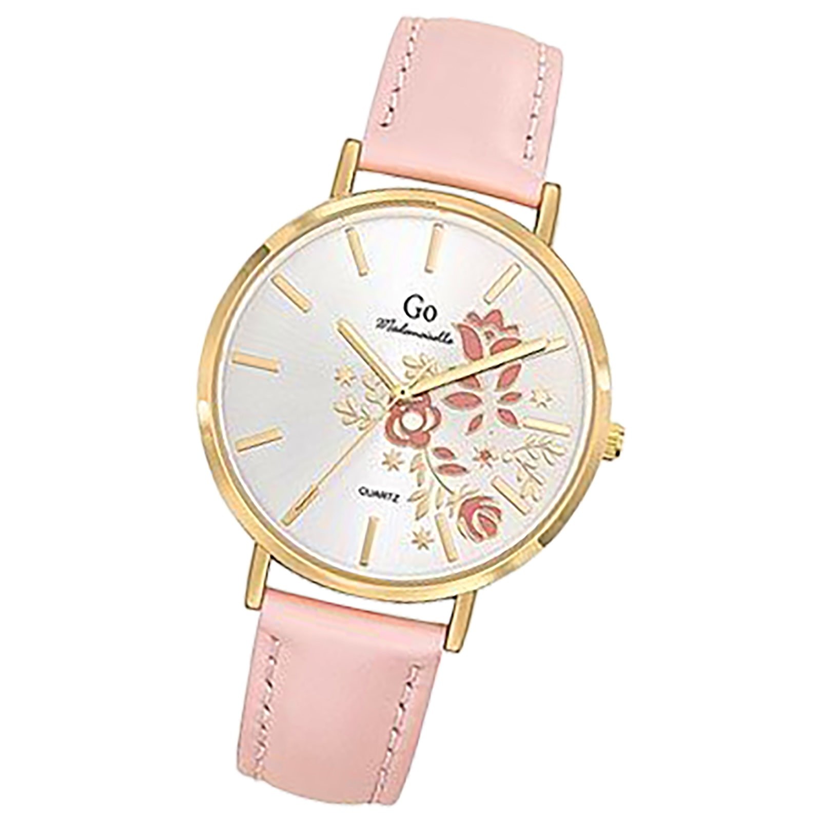 Girl Only GO Damen Armbanduhr Mademoiselle Quarz-Uhr Leder Rosa UGO699576