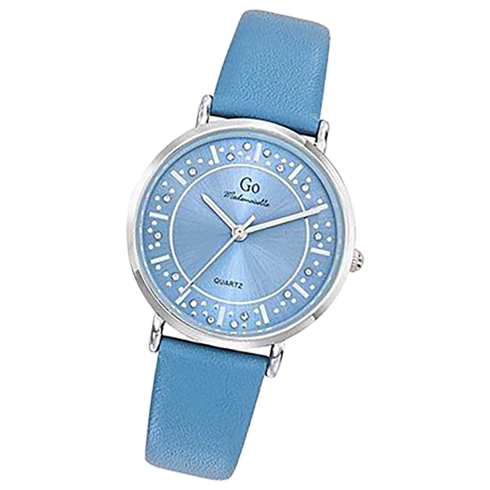 Girl Only GO Damen Armbanduhr Mademoiselle Quarz-Uhr Leder blau UGO699587