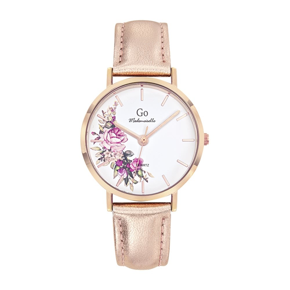 Girl Only GO Damen Armbanduhr Mademoiselle Quarz-Uhr Leder rosegold UGO699594