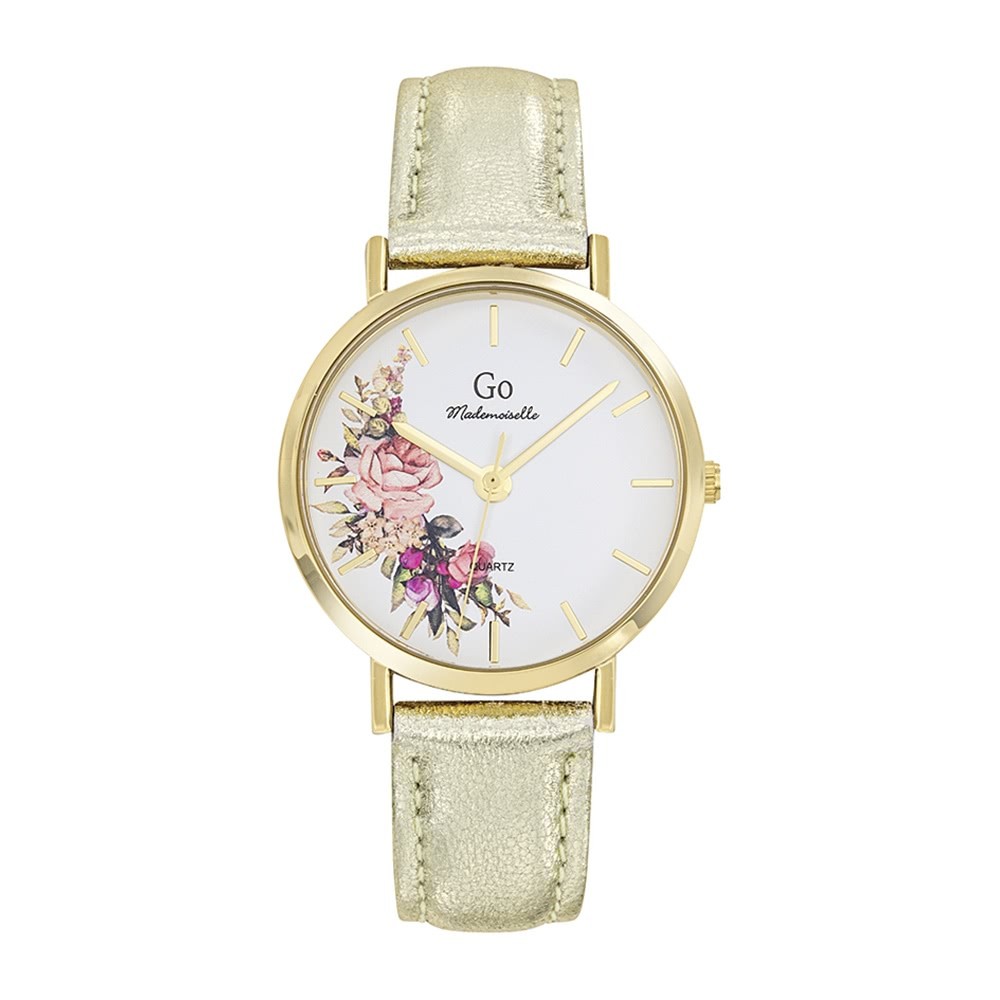 Girl Only GO Damen Armbanduhr Mademoiselle Quarz-Uhr Leder gold UGO699595