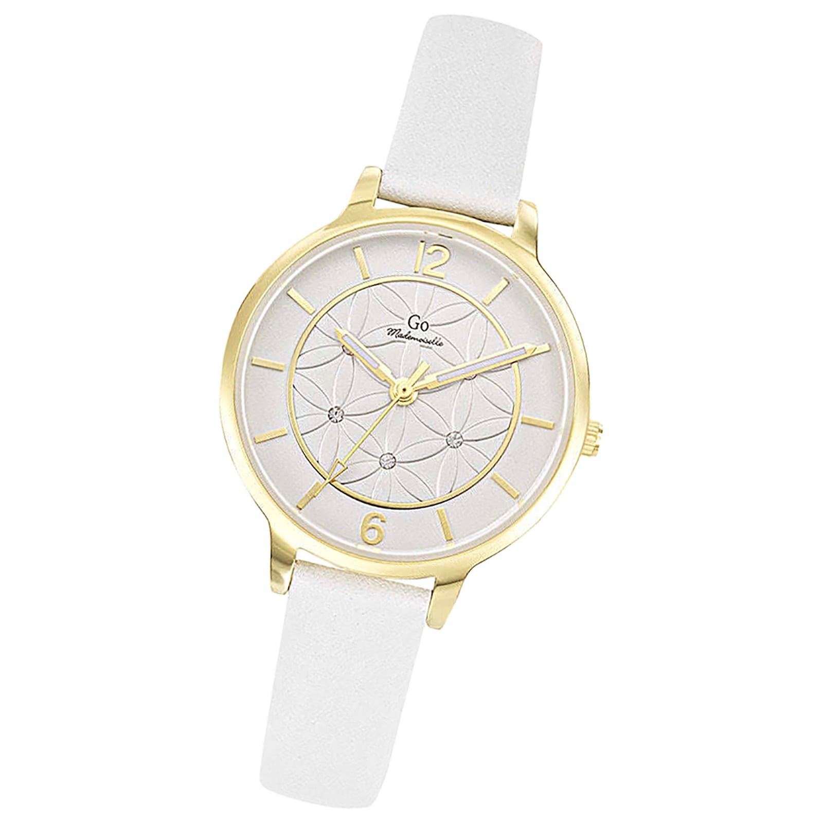 Girl Only GO Damen Armbanduhr Mademoiselle Quarz-Uhr Leder weiß UGO699597