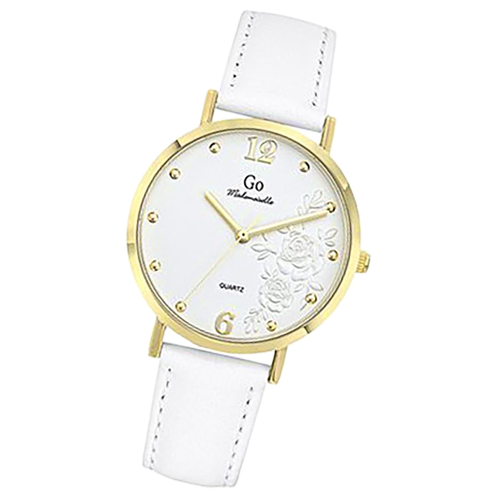 Girl Only GO Damen Armbanduhr Mademoiselle Quarz-Uhr Leder weiß UGO699600