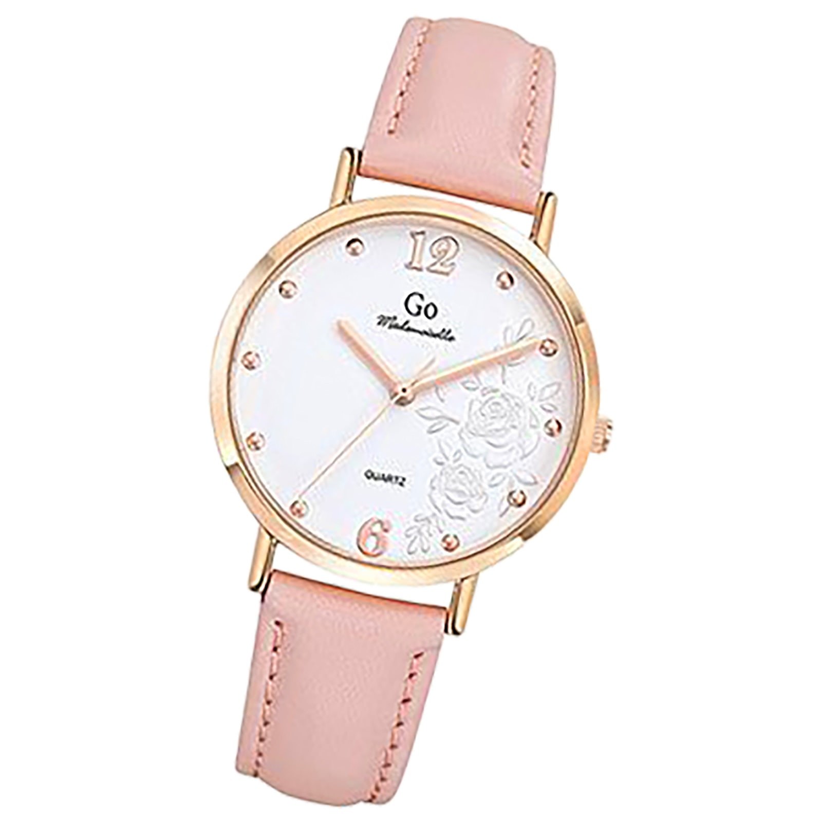 Girl Only GO Damen Armbanduhr Mademoiselle Quarz-Uhr Leder rosa UGO699601