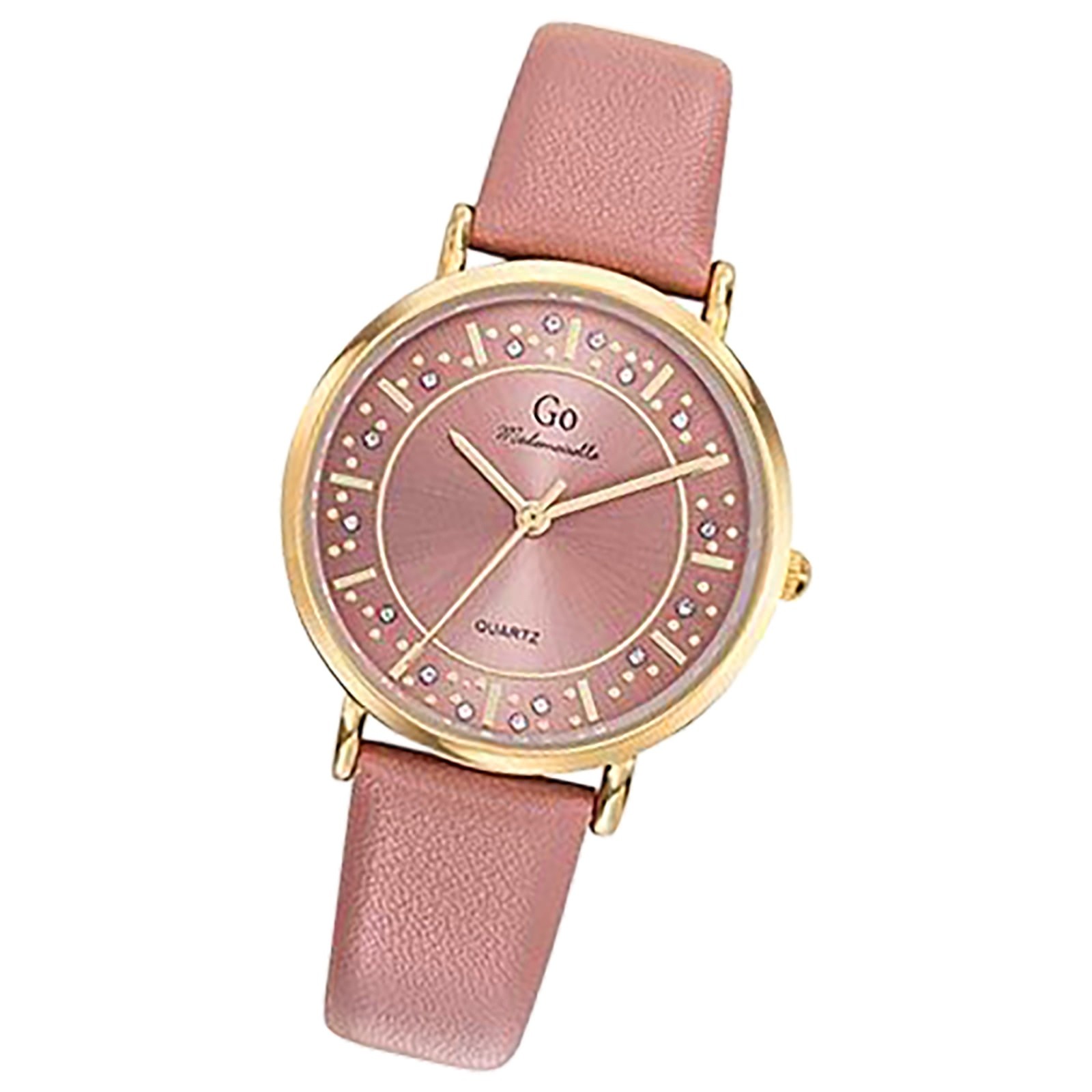 Girl Only GO Damen Armbanduhr Mademoiselle Quarz-Uhr Leder rosa UGO699602