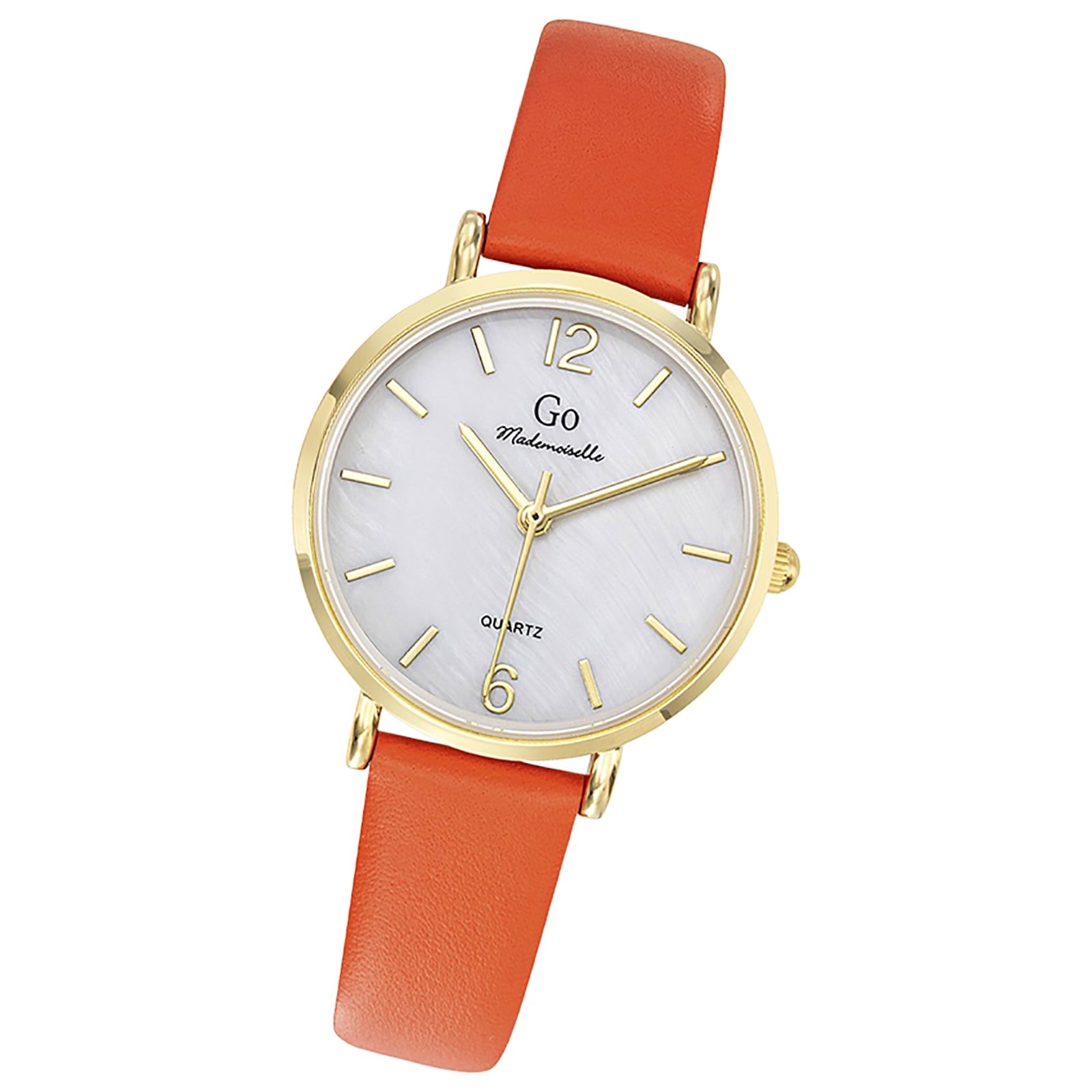 Girl Only GO Damen Armbanduhr Mademoiselle Quarz-Uhr Leder Orange UGO699615