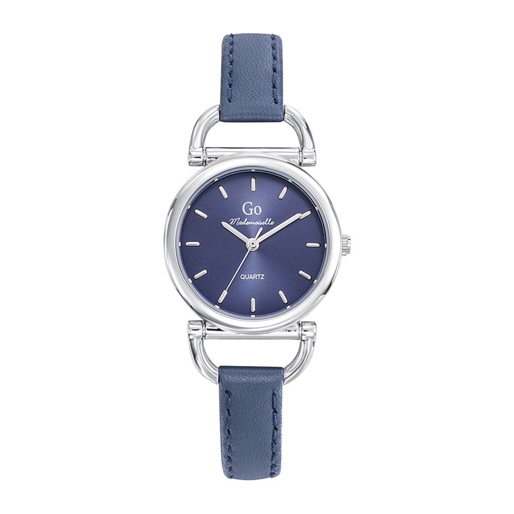 Girl Only GO Damen Armbanduhr Mademoiselle Quarz-Uhr Leder blau UGO699628