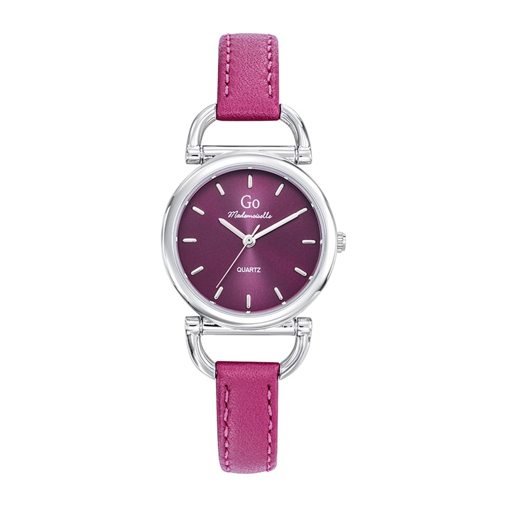 Girl Only GO Damen Armbanduhr Mademoiselle Quarz-Uhr Leder pink rosa UGO699629
