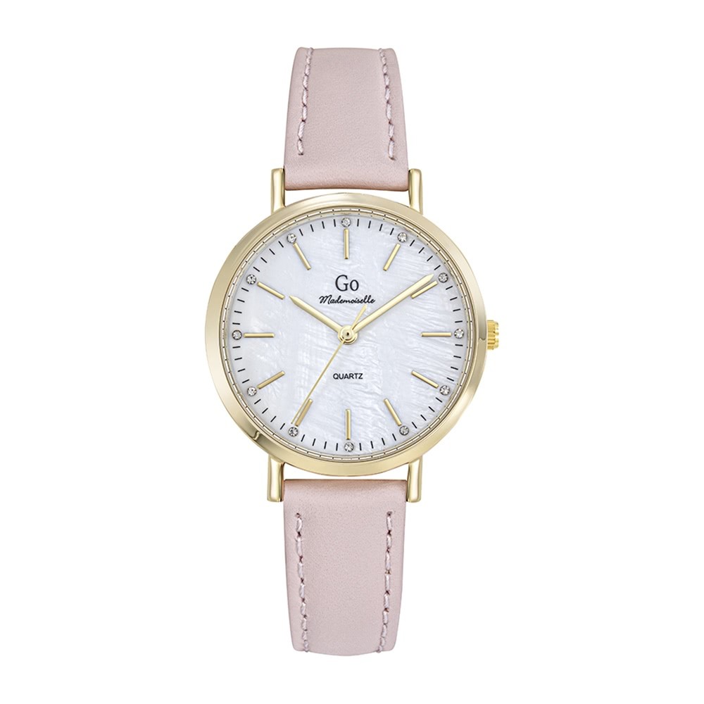 Girl Only GO Damen Armbanduhr Mademoiselle Quarz-Uhr Leder rosa UGO699651