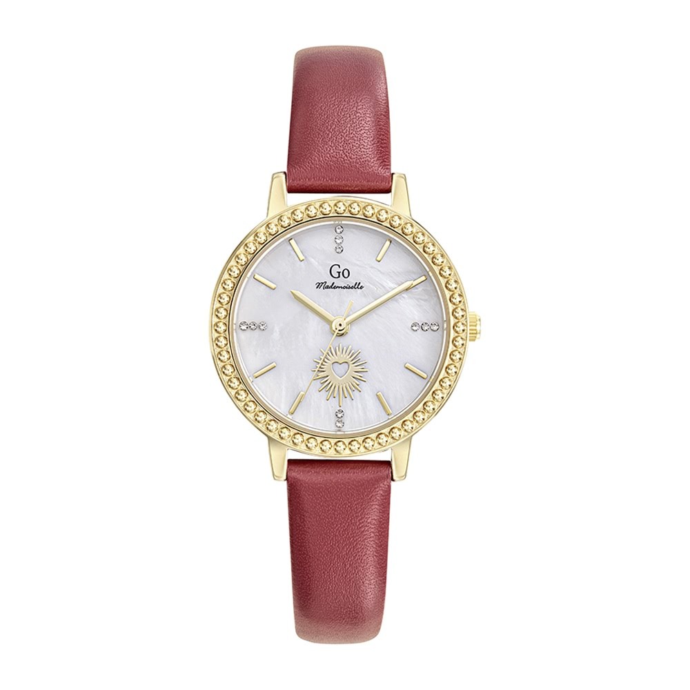 Girl Only GO Damen Armbanduhr Mademoiselle Quarz-Uhr Leder rot UGO699655