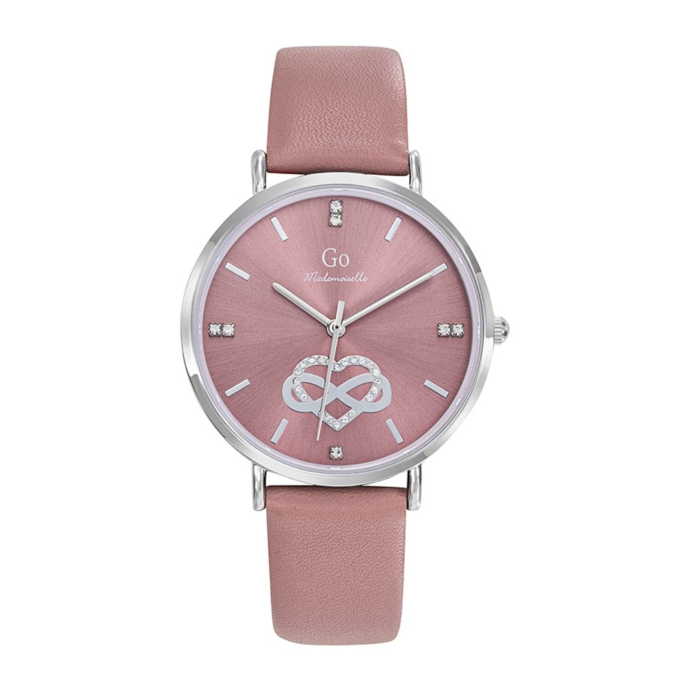Girl Only GO Damen Armbanduhr Mademoiselle Quarz-Uhr Leder rosa UGO699656