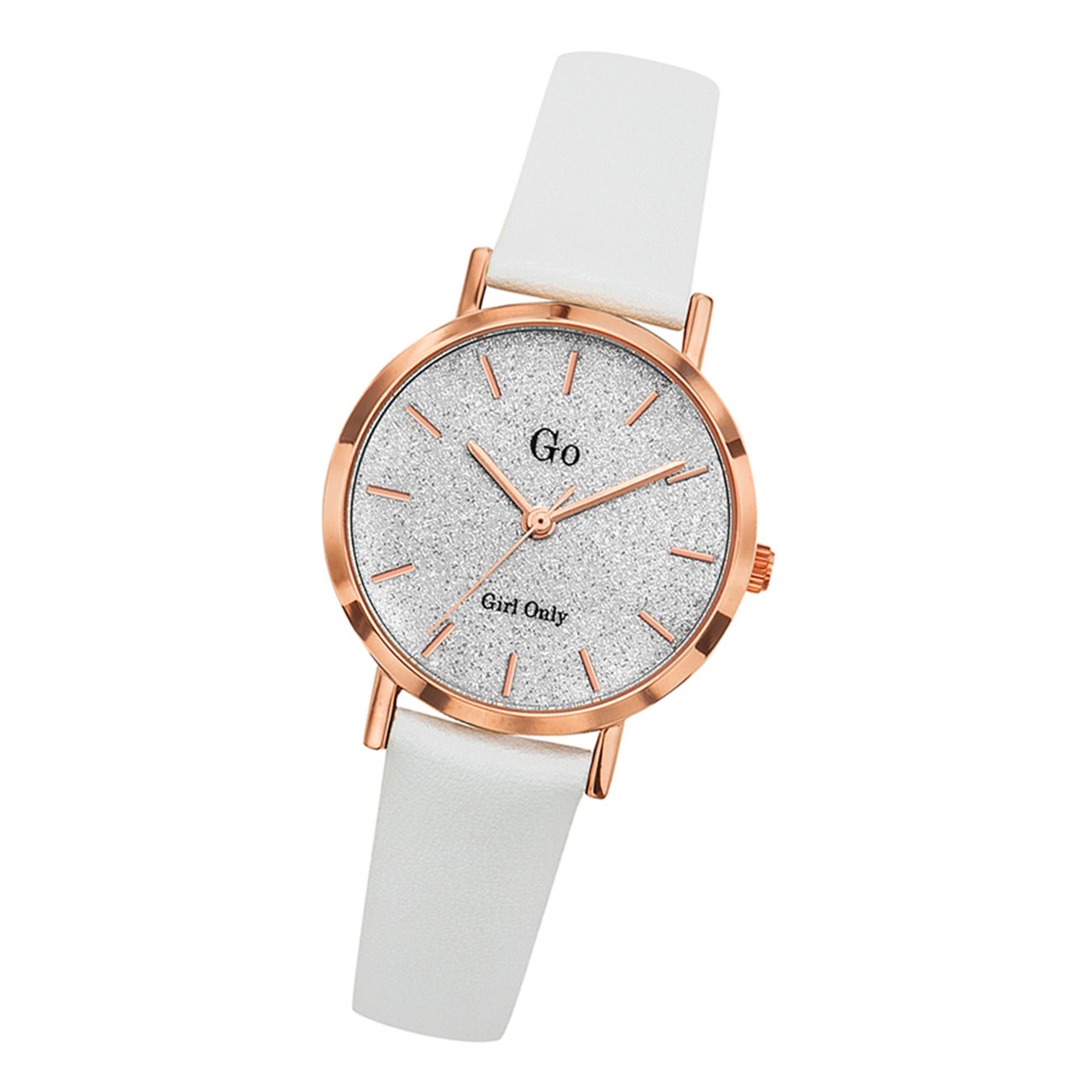 Girl Only Damen Armbanduhr GO 699901 Analog Quarz Uhr Leder weiß UGO699901