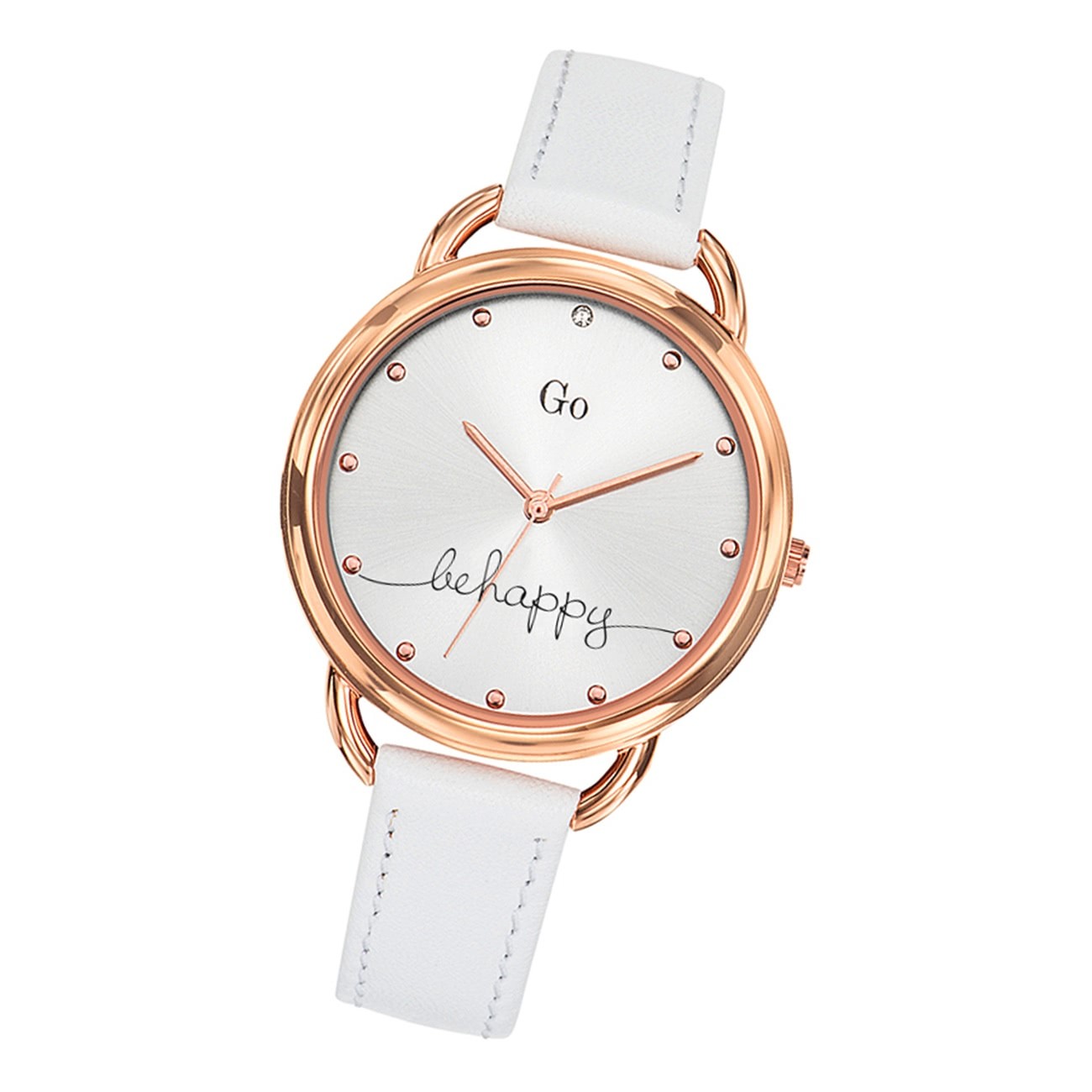 Girl Only GO Damenuhr Analog Quarzuhr mit Lederarmband weiß UGO699923