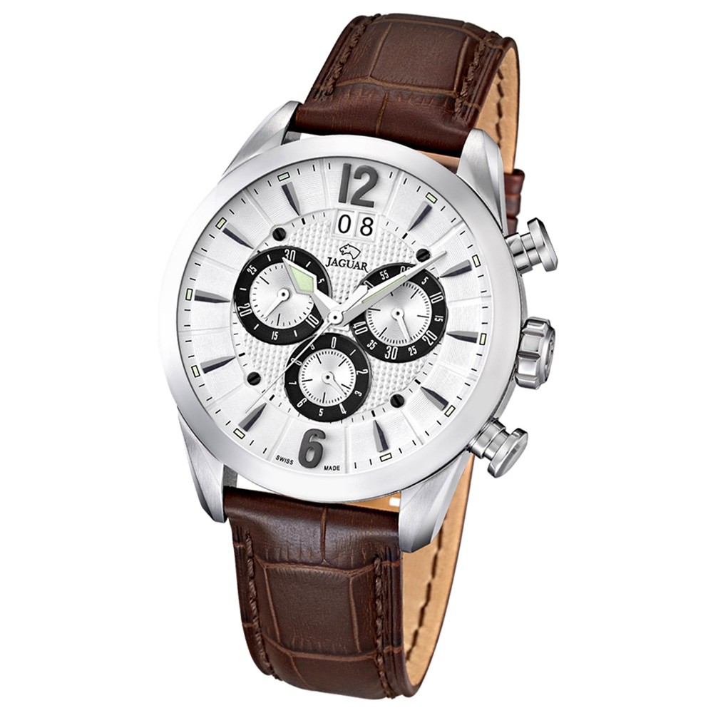 JAGUAR Herren-Armbanduhr ACM Saphirglas Quarz Leder braun UJ661/1