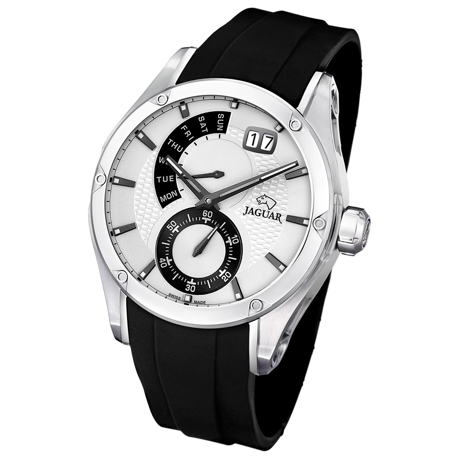 JAGUAR Herren-Armbanduhr Special Edition Saphirglas Quarz PU schwarz UJ678/1