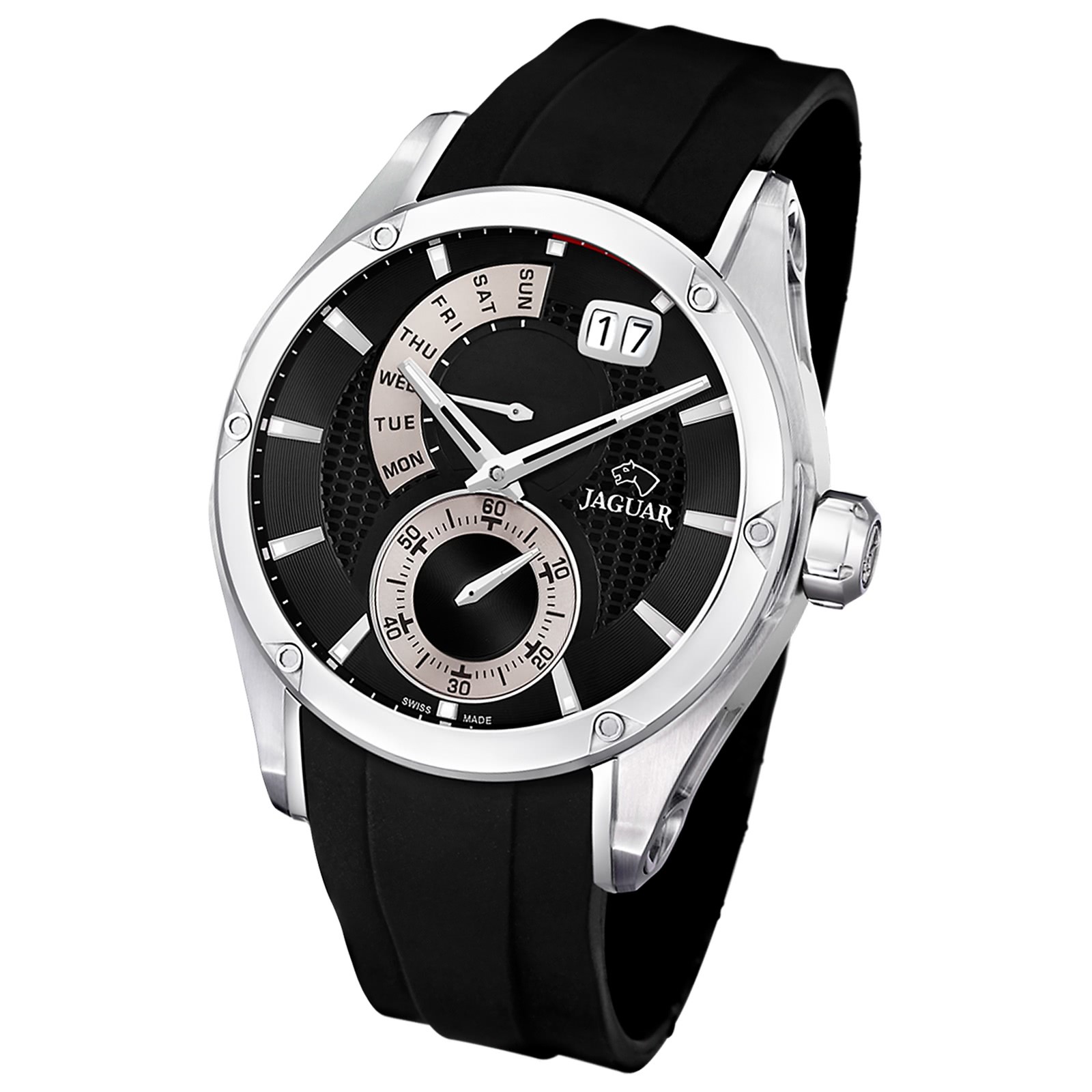 JAGUAR Herren-Armbanduhr Special Edition Saphirglas Quarz PU schwarz UJ678/2