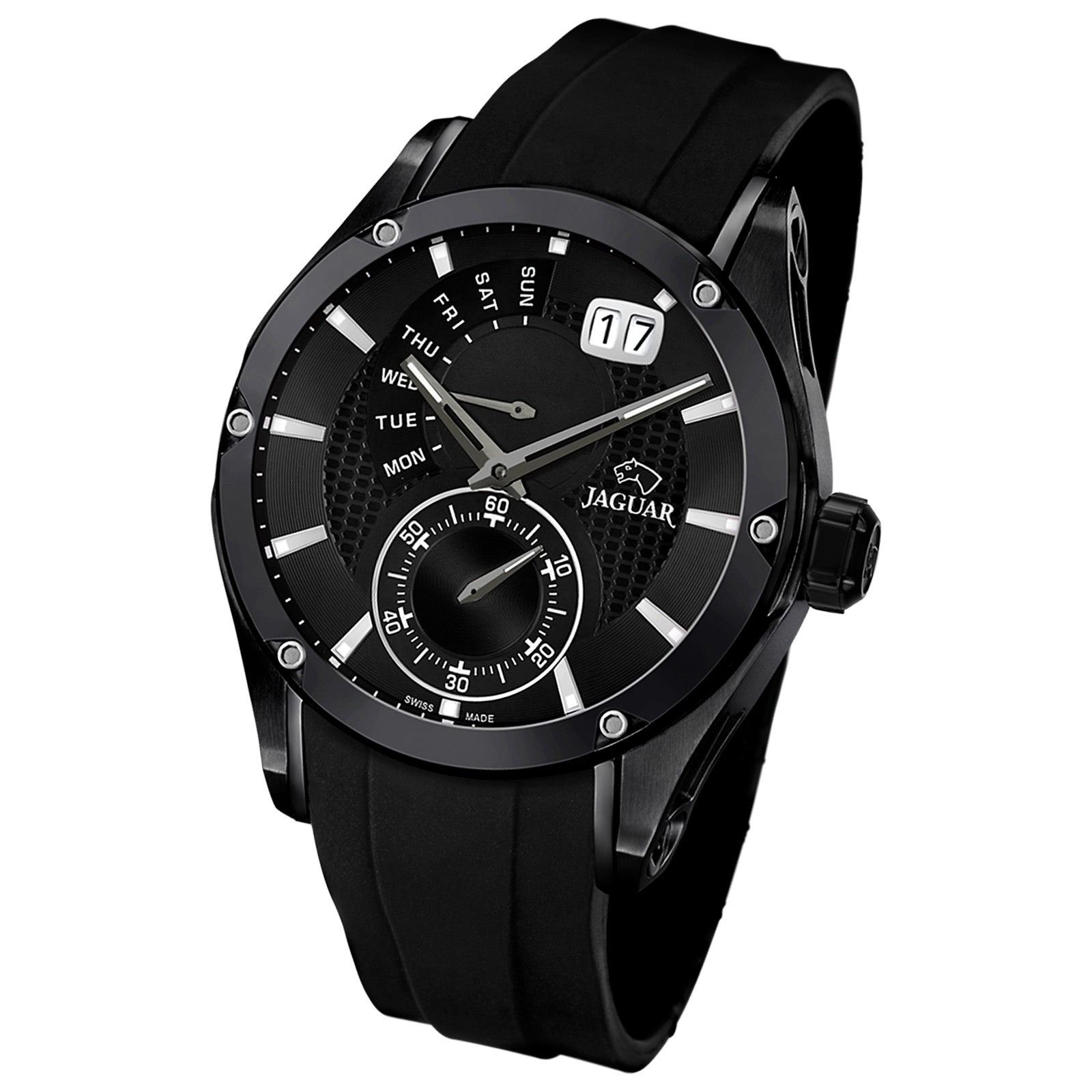 JAGUAR Herren-Armbanduhr Special Edition Saphirglas Quarz PU schwarz UJ681/1