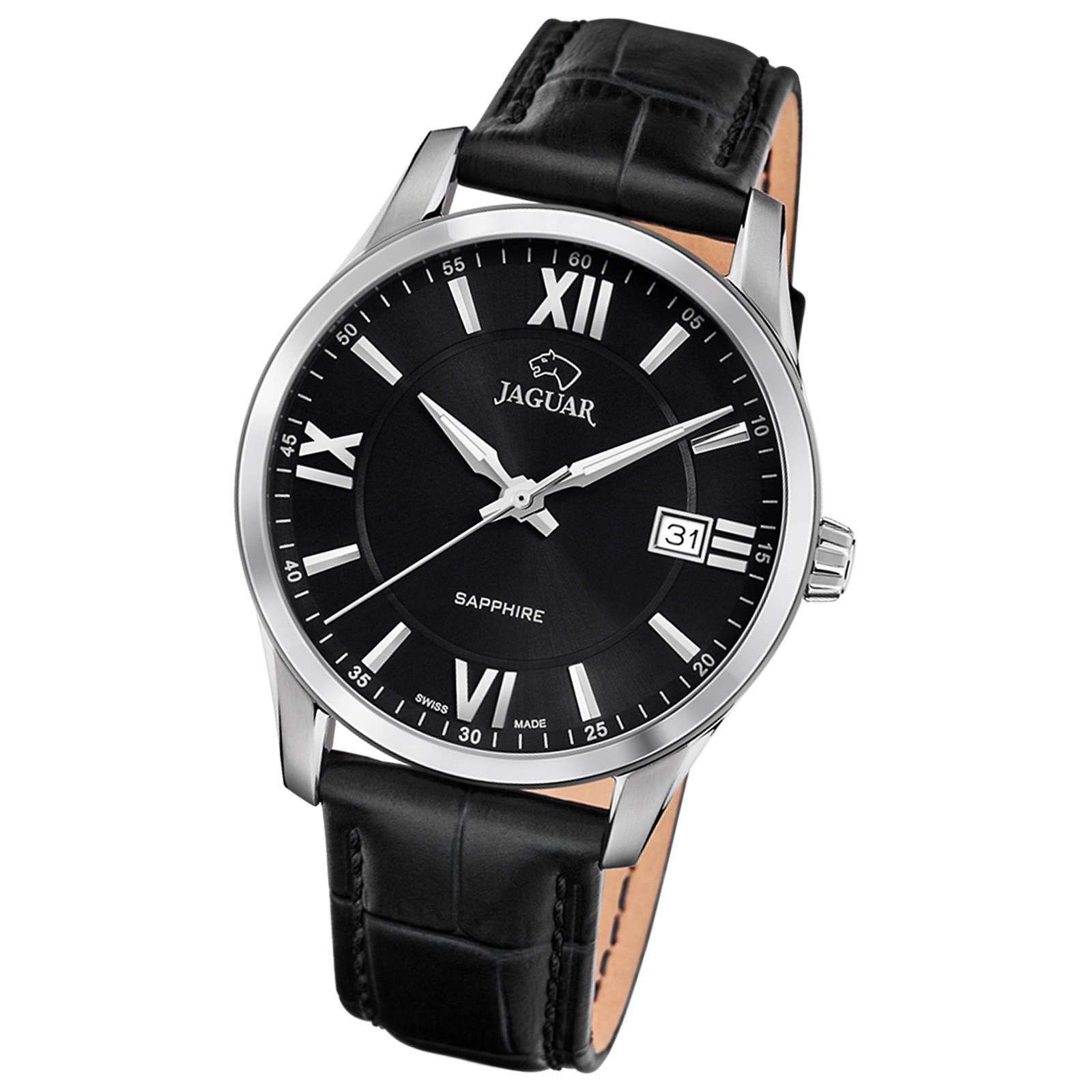 Jaguar Herren Armbanduhr ACM J883/4 Analog Leder schwarz UJ883/4