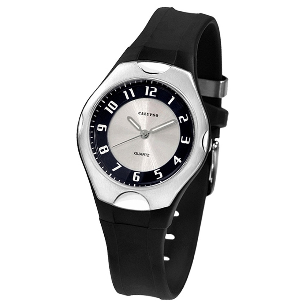 CALYPSO Damen-Armbanduhr Elegant analog Quarz-Uhr PU schwarz UK5162/3