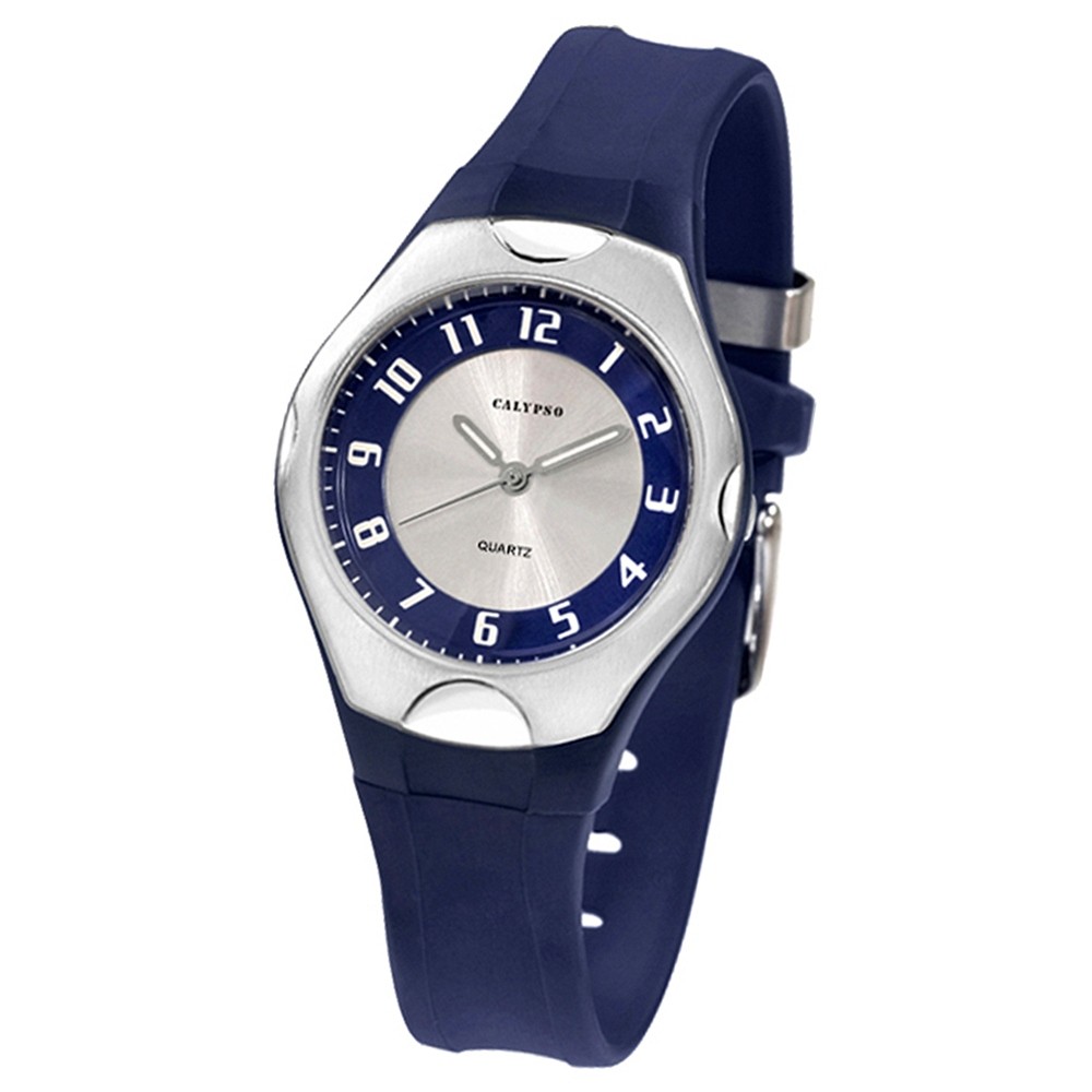 CALYPSO Damen-Armbanduhr Elegant analog Quarz-Uhr PU dunkelblau UK5162/4
