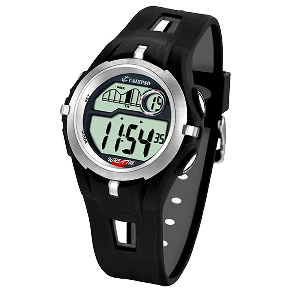 CALYPSO Herren-Armbanduhr Sport Funktinsuhr Quarz-Uhr PU schwarz UK5511/1