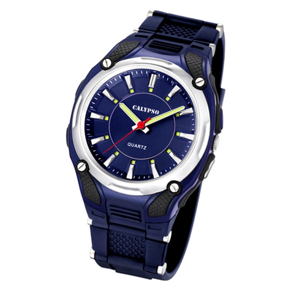 CALYPSO Herren-Armbanduhr Sport analog Quarz-Uhr PU dunkelblau UK5560/3