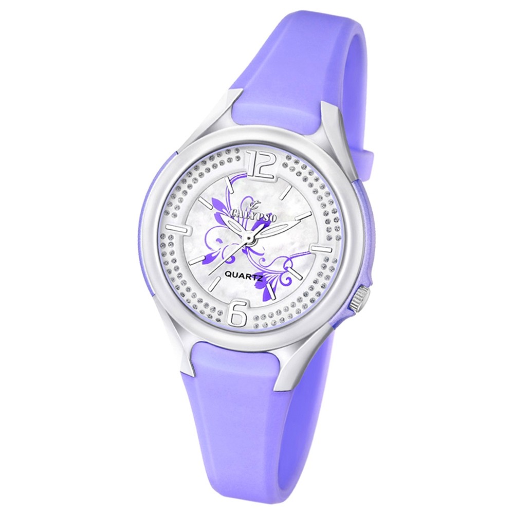 CALYPSO Damen-Armbanduhr Fashion analog Quarz-Uhr PU lila UK5575/4