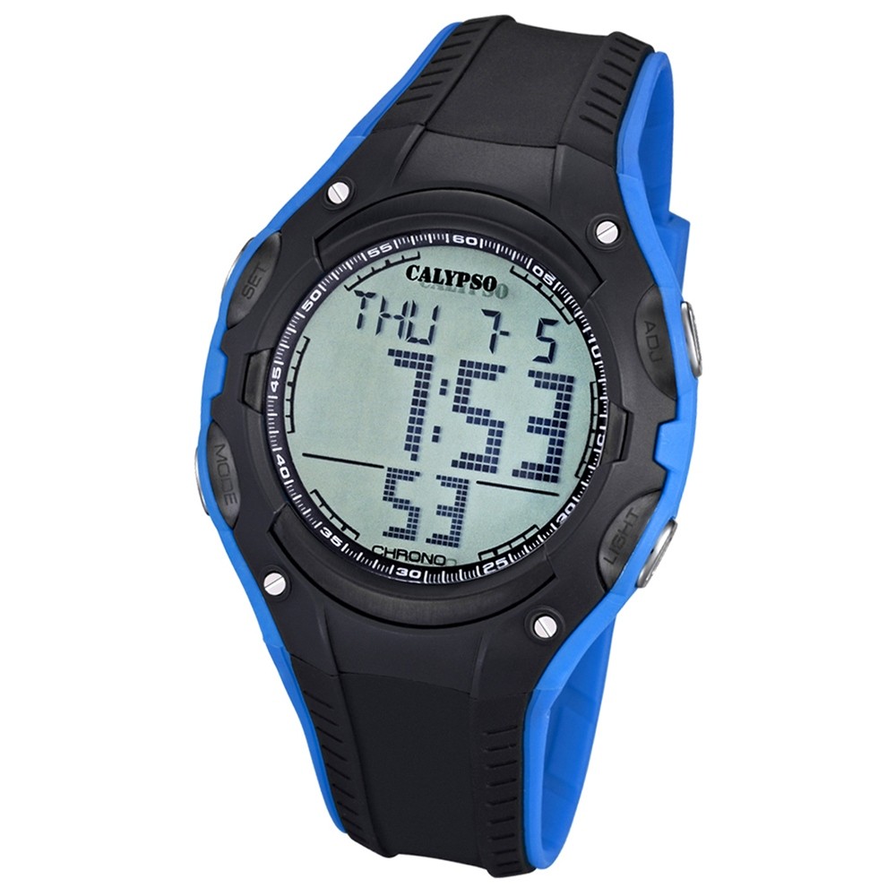 CALYPSO Herren-Armbanduhr Fashion Chronograph Quarz-Uhr schwarz blau UK5614/3