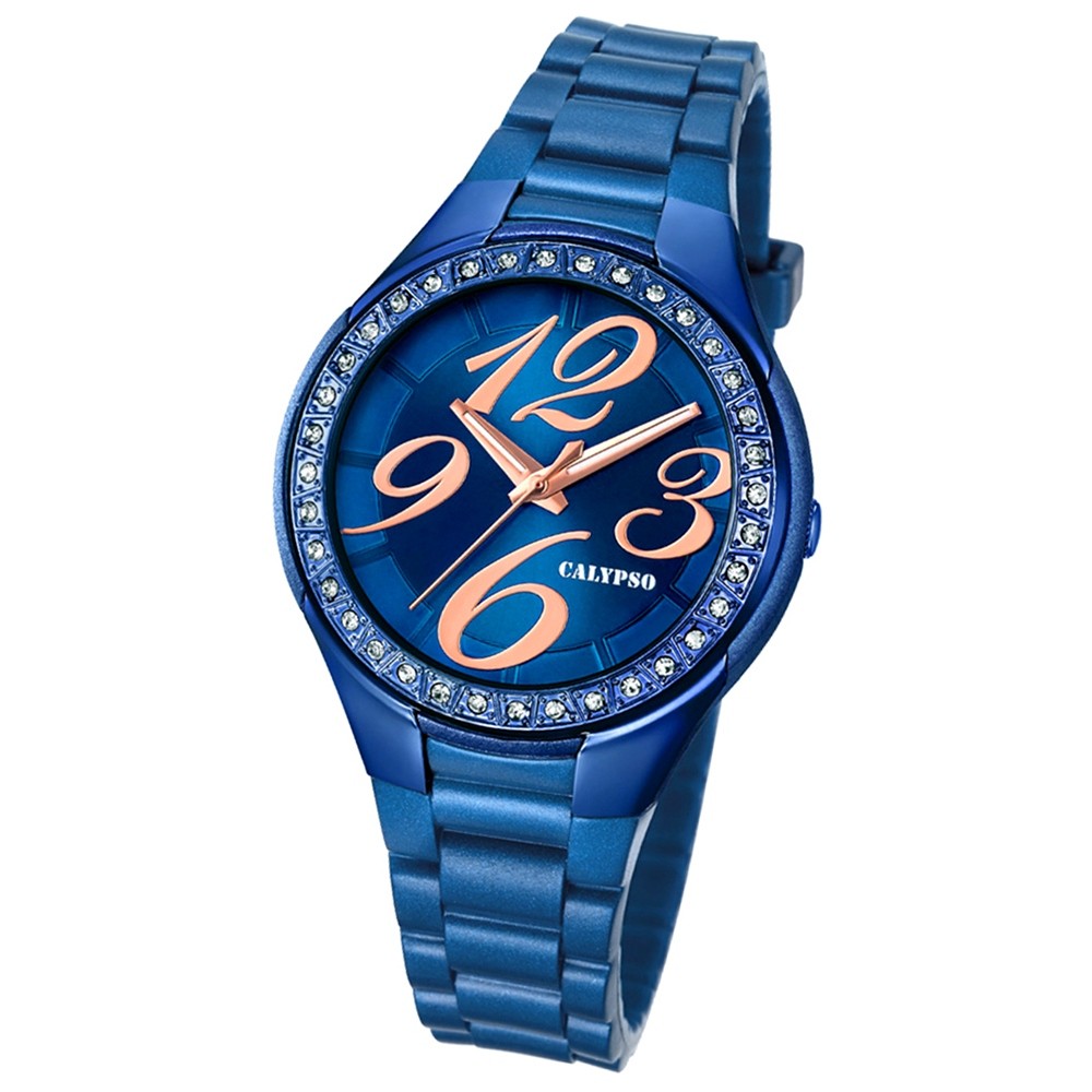Calypso Damen-Armbanduhr Trend analog Quarz PU blau UK5637/A