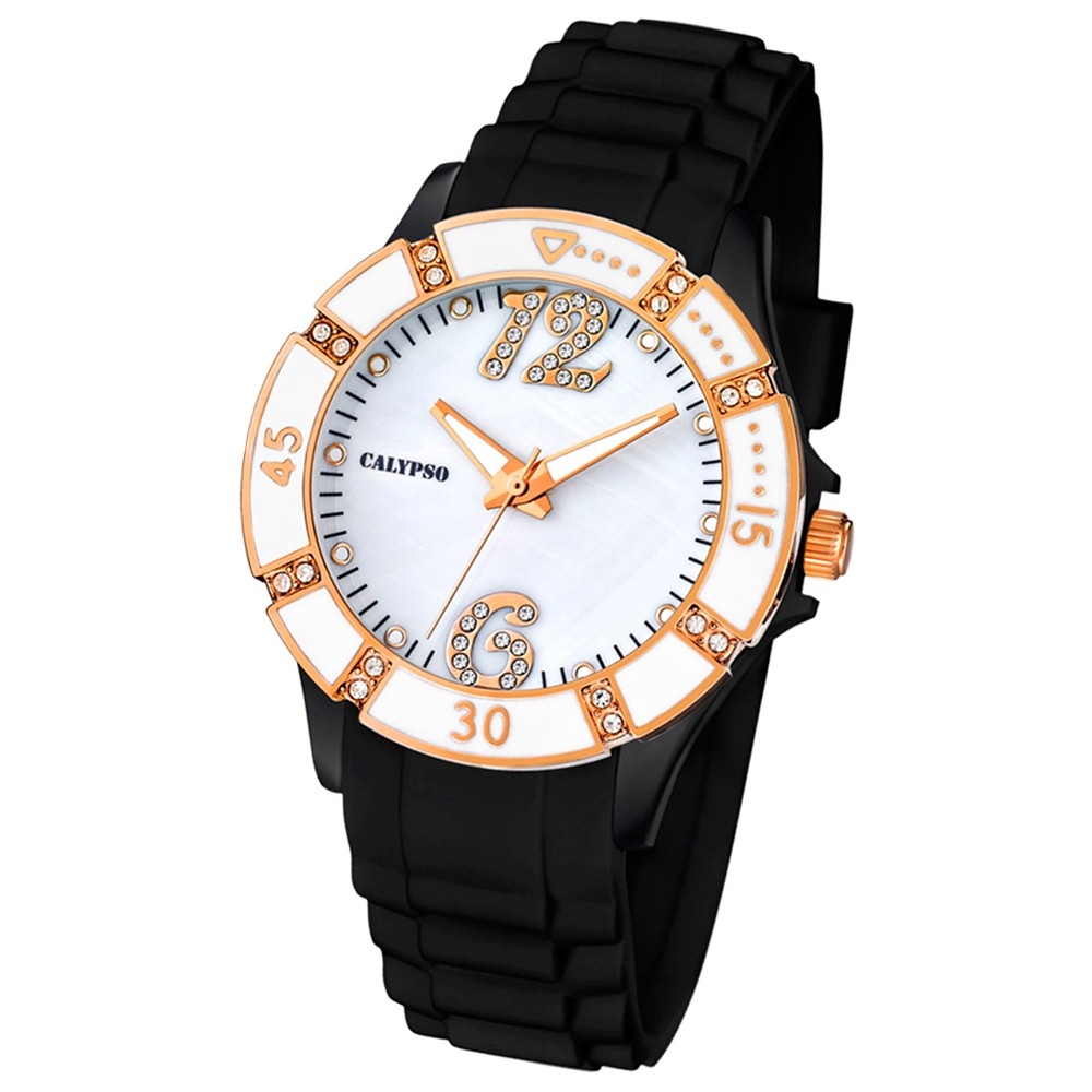 CALYPSO Damen-Armbanduhr Fashion analog Quarz-Uhr PU schwarz UK5650/6