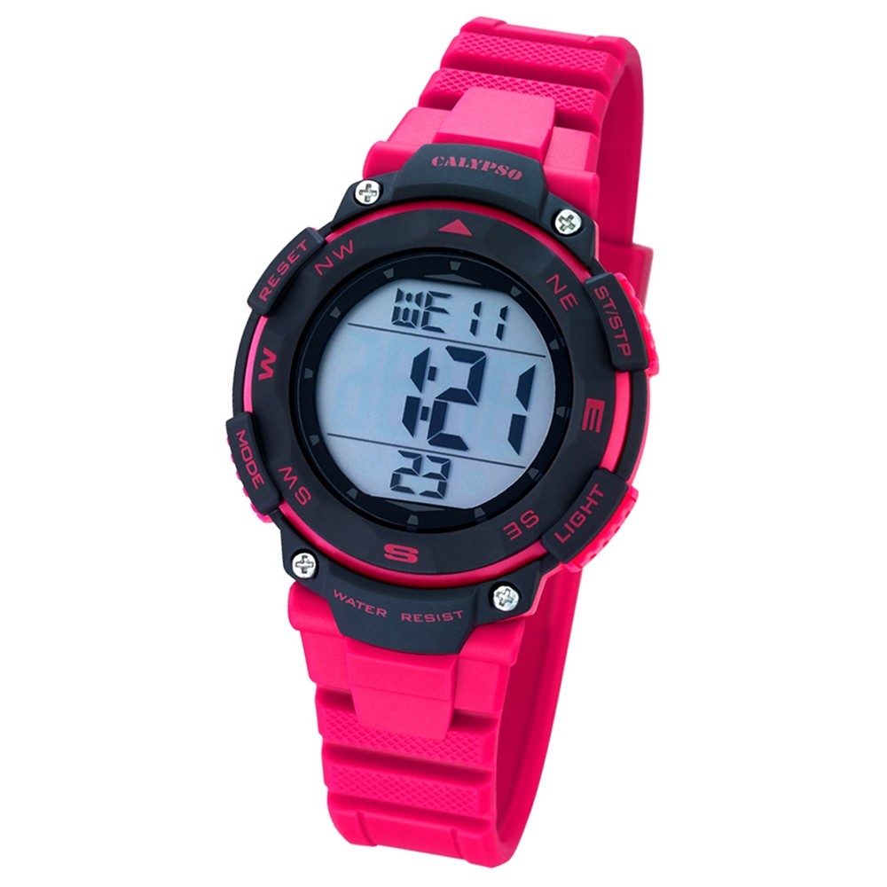 CALYPSO Damen-Armbanduhr Sport Funktinsuhr Quarz-Uhr PU pink UK5669/2