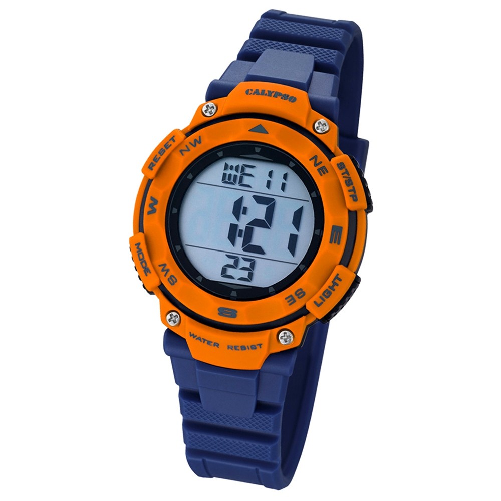 CALYPSO Damen-Armbanduhr Sport Chronograph Quarz-Uhr PU blau UK5669/4