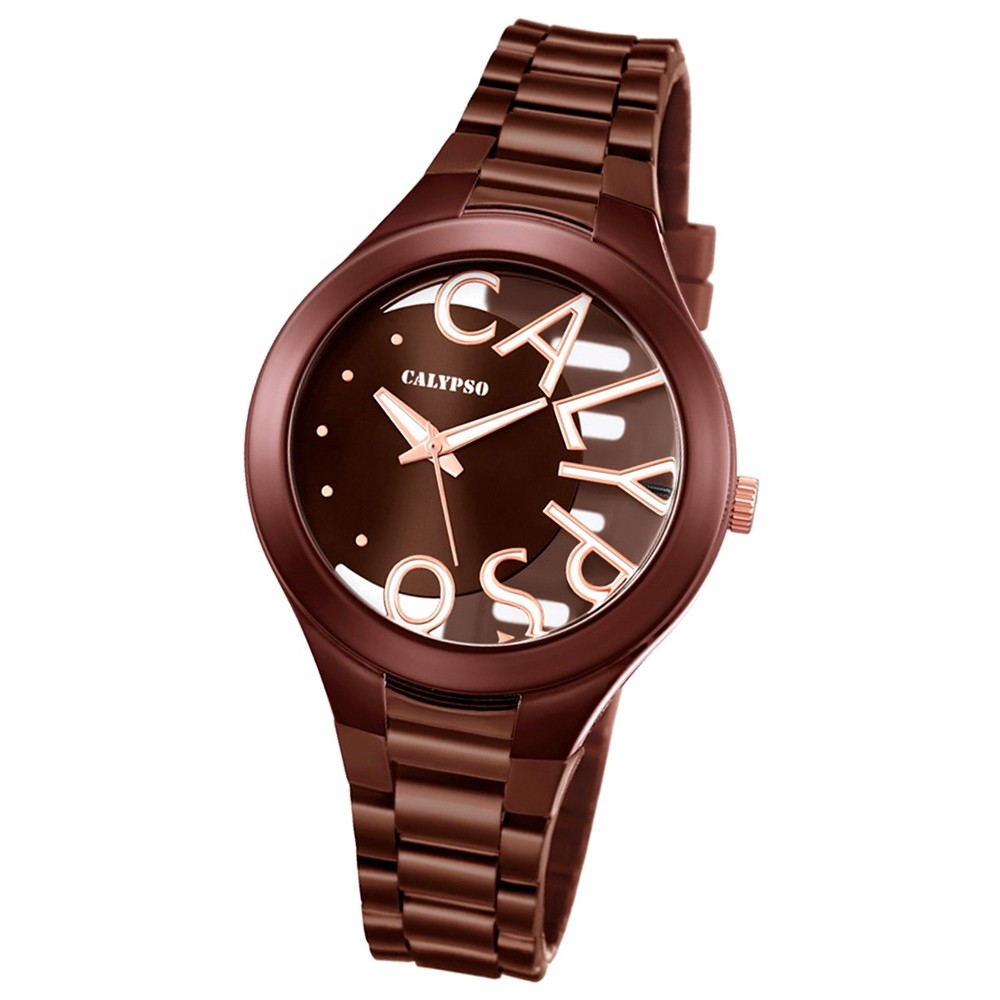 Calypso Damen-Armbanduhr Trendy analog Quarz PU braun UK5678/3