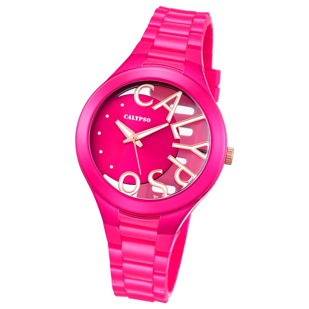 Calypso Damen-Armbanduhr Trendy analog Quarz PU pink UK5678/5