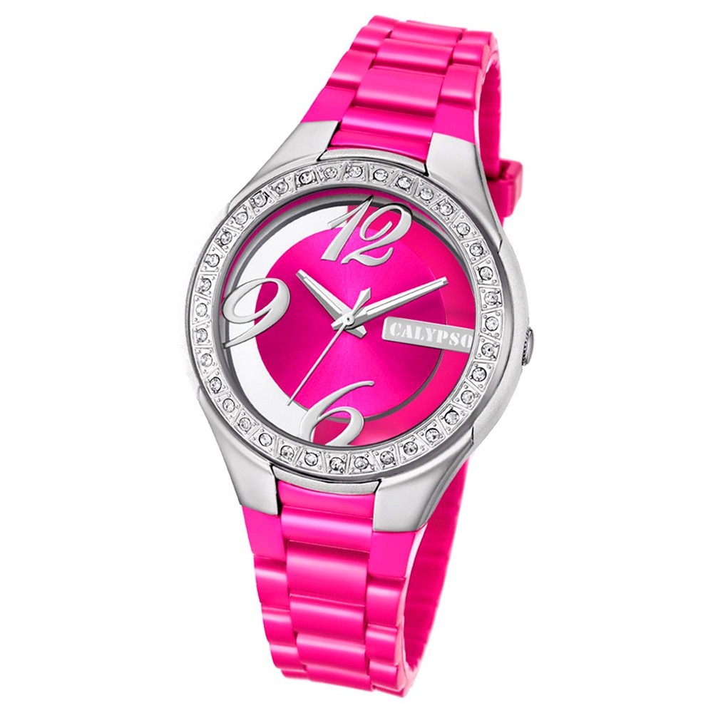Calypso Damen-Armbanduhr Trendy analog Quarz PU pink UK5679/3