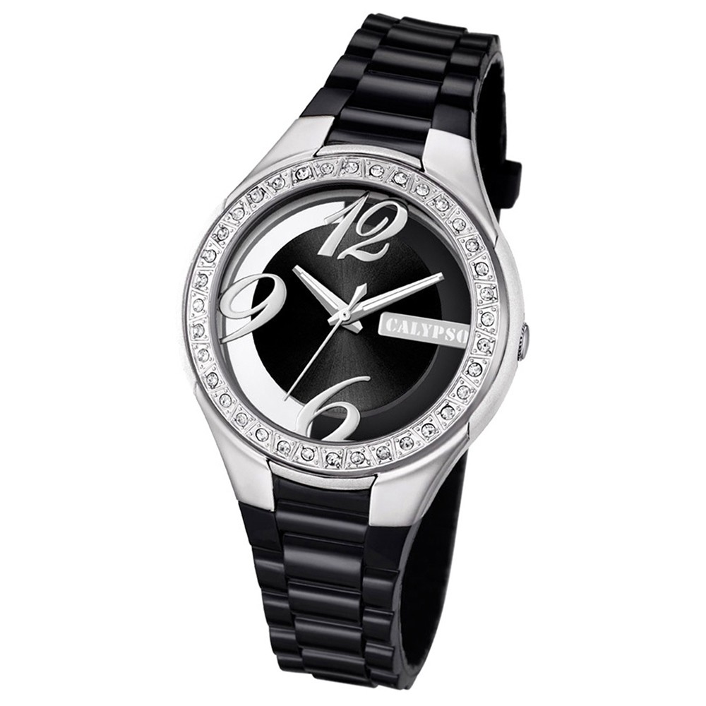 Calypso Damen-Armbanduhr Trendy analog Quarz PU schwarz UK5679/6