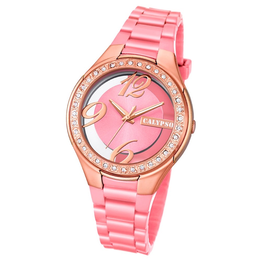 Calypso Damen-Armbanduhr Trendy analog Quarz PU rosa UK5679/8