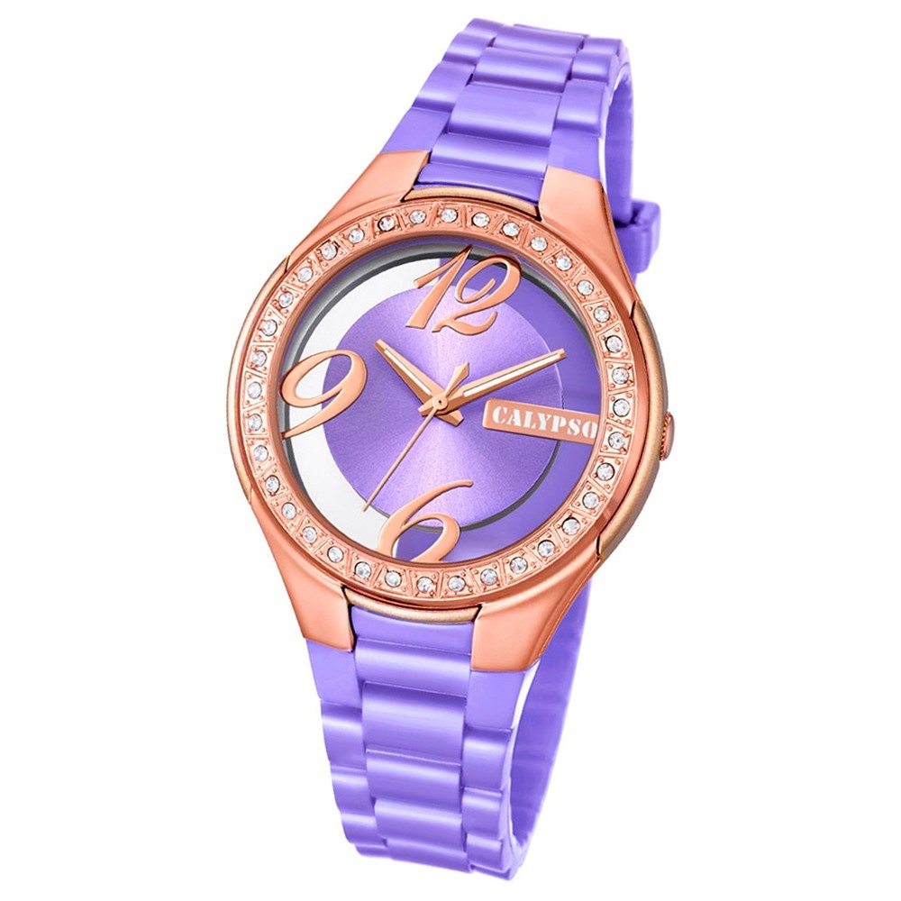 Calypso Damen-Armbanduhr Trendy analog Quarz PU lila UK5679/9